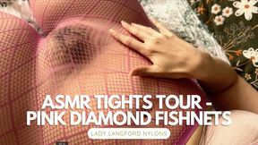 ASMR Close Up Tights Tour - Pink Diamond Fishnet Tights