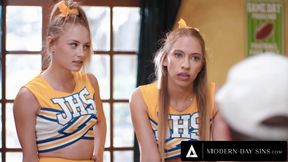 MODERN-DAY SINS - Anal-Loving Naughty Cheerleaders Seduce Their Coach For A Threesome