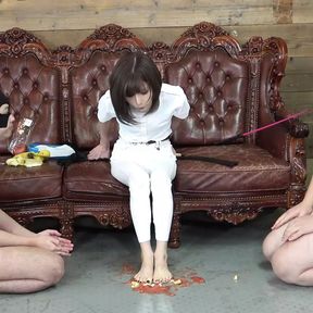 Japanese Mistress Mean Food Crush and Feet Licking