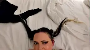 Big titted Tattoobabie sucks and fucks a big dick in the bath tub