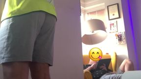 While Painting the Wall, I Got Horny and Wanked in Front of My Friend.