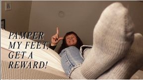 Pamper My Feet, Get A Reward! (Foot Fetish Sock Worship Humiliation)