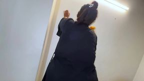 lebanese hot girl clean my room & i see her hanging boobs with puffy nipple & start masturbation