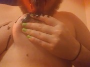 Ftm chocolate sauce on tits