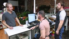 Floral Fantasies ~ Brent, Brogan, and Justin's Steamy Shop Threesome - Reality Dudes