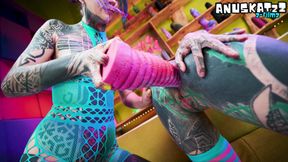 Alternative Girls Trying Out Crazy Toys and Playin with Their Assess