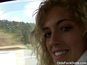 Olds Fuck Dolls - Young Slut Sarah Sweet Giving POV Blowjob to Old Man in Car