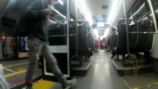 On the bus after the cloudy day