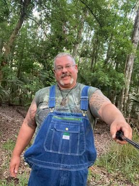 Fat Old Italian Handyman plays with his huge bull balls on the job