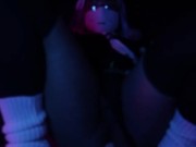 Cosplaying Femboy rides dildo