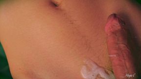 skinny twink magic c jerking his big cock and playing with his lots of precum and thick cum load