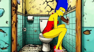 Married Housewife Gets Romped In A Public Muddy Wc. Toon. Simpsons Parody.