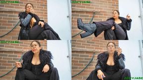 Petite Asian Goddess wants you to worship her boots as she is smoking out in the snow volume 62 Non Nude ****mp4****