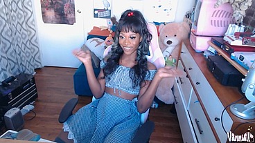 Black Trans Girl Next Door Vanniall Strokes Her Huge Girldick Under Her Frilly Plaid Skirt - Ebony BBC Cumshot Facial Solo Masturbating