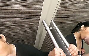 I met my neighbor in the elevator and couldn't resist to suck his cock