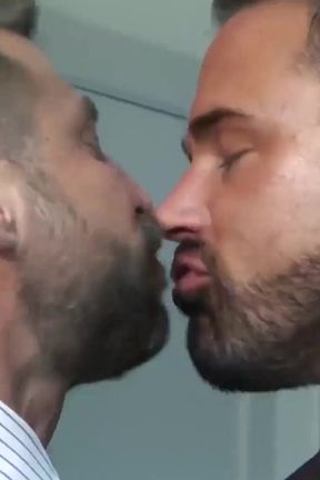 MENATPLAY - Bottom hunk in suit Logan Moore anal fucked hard