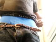 Mr Showtime69 flashes his Big Black Dick in the Employee Bathroom