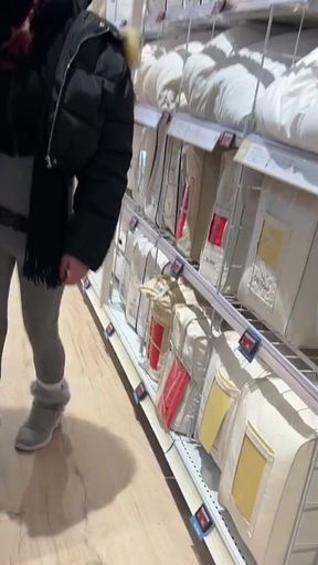 Tranny in Public! Remote Plug Lights up While Shopping! Erect Cock Because of Strong Vibrations!