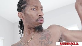 joey panama s raven dreadlocks shake as he handles his black cock!