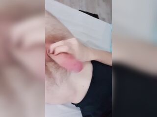 Touching my extremly hard knob till i cum