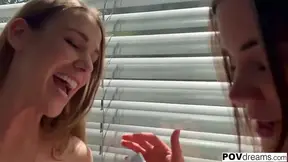 Hairy stepsis Alexis and blonde Crystal share a dick in steamy POV