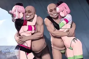 Hottest sexiest babe gives long French kiss and sex to old man for a job