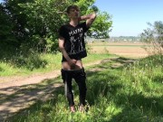 Quick Cumshot INTO the Forest /Big Dick (23cm) / Monster Cock / Cute Boy