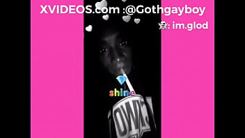 Gothbaby stripping and fingering and jerking. Young ebony gay twink porn star