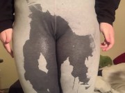 drenching my grey leggings
