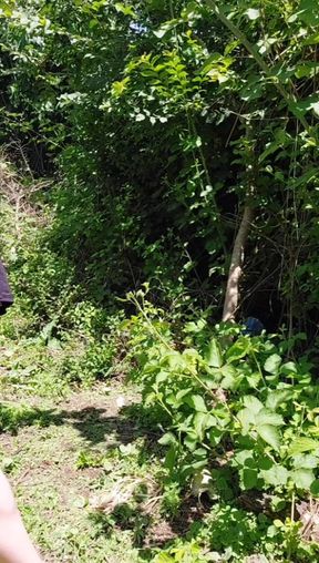 Cumshot in the Garden Big Cock Hot Big Load of Cum Sexy Model Ladyboy in Outdoors When My Friend Watches Me