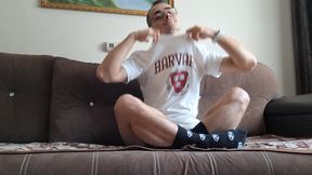 college boy gets horny after classes and cums hard!