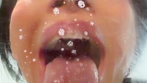 Long Tongue Spit Fetish - Glass Licking