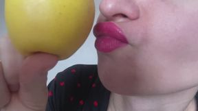sniffing your lips and admiring the apple mov