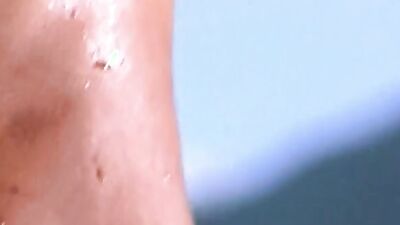 Ju Pantera masturbates alone on the Fantasy Island beach