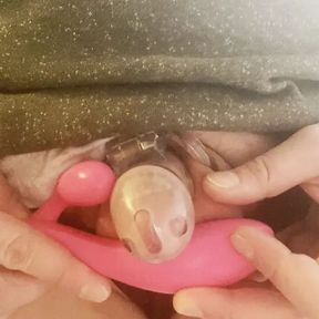 Gay submissive sissy in chastity cage