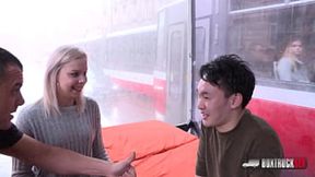 Slender Julia Parker's first public encounter with intimacy
