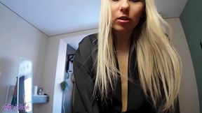 Small tits blonde babe Letty Black gets fucked POV with her sex doll