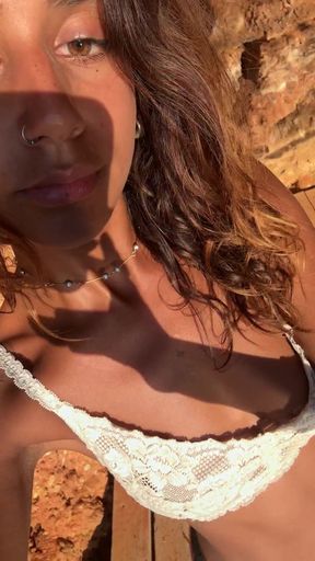 Sunbathing in bikini