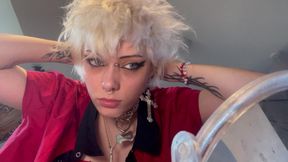 Goth Girl Glitterqueen1999 Ignores You Whilst She Applies Her Makeup, Black Lipstick, Lipstick Fetish Ignore Fetish, Humiliation