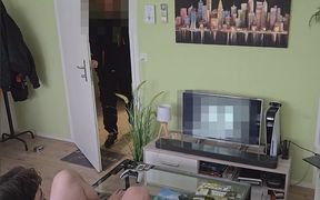 Caught by the Handyman! He Said I Should Continue... and Got His First Blowjob From a Guy - Antogoeshunting