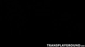 Small tits tranny Brooklyn Roberts jacking off her she dick