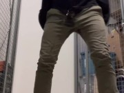 Risky public piss fun