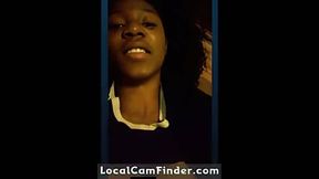 Black Amateur With Big Natural Tits on Webcam Skype Fun