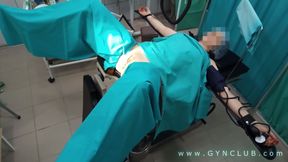 Gynecologist having fun with the patient