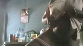 Big bottomed ebony girl dancing on a camera