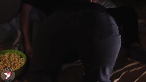 She made a sloppy blowjob for gay-friend (with subs)