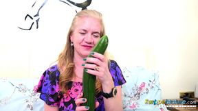 Horny Mature with Cucumber and Toys