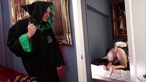 Redhead beauty gets wild anal and blowjob action at Hogwarts