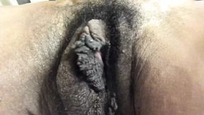 Wet, sloppy and ugly black cunt