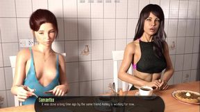 Two hot babes share lucky guy in FFM threesome